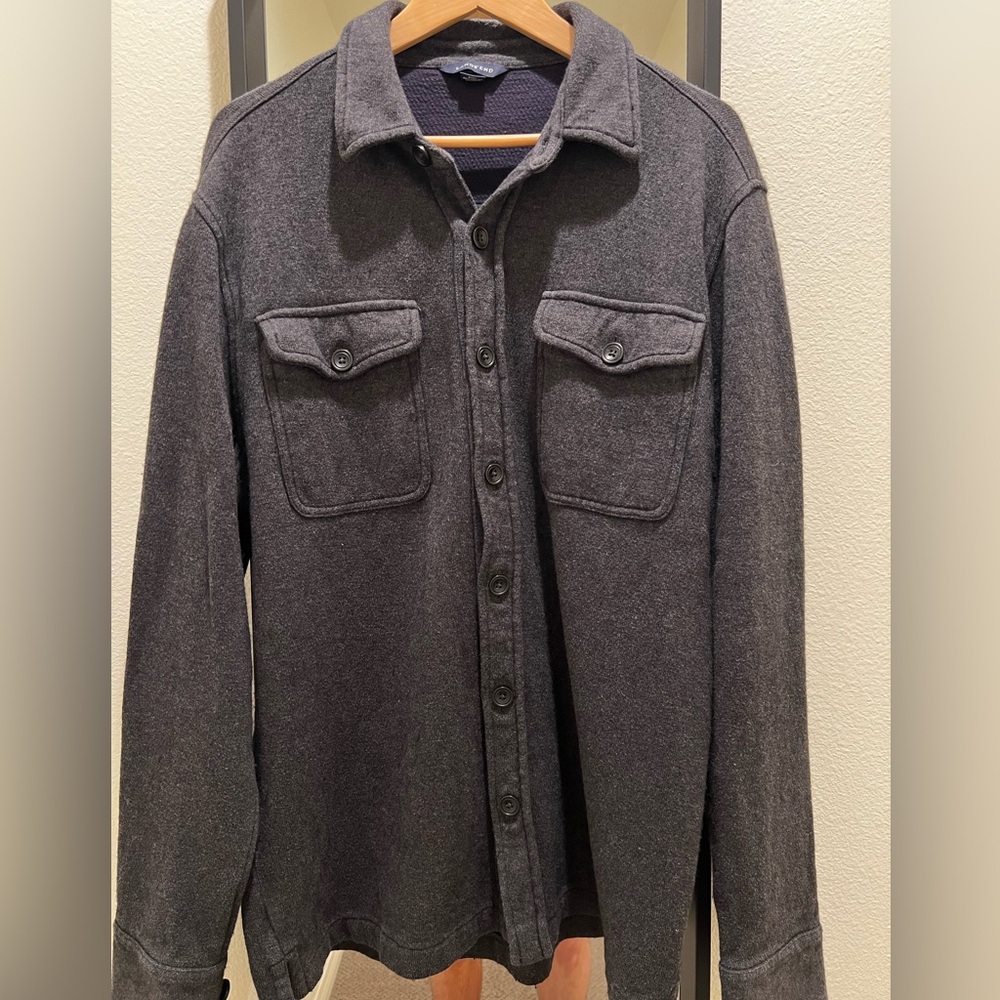 Lands' End Charcoal Knit Shirt Jacket